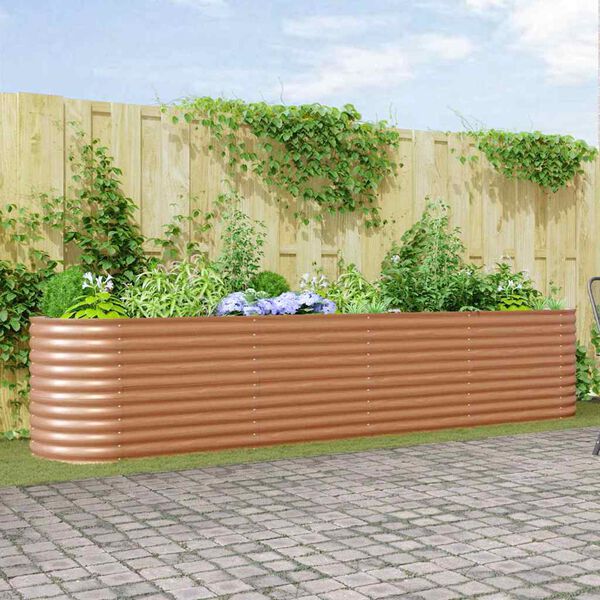 vidaXL Raised Bed Brown 400 x 80 x 81 cm Steel