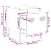 vidaXL Bedside Cabinet White 35x39x43.5 cm Steel