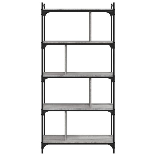 vidaXL Bookcase 5-Tier Grey Sonoma 76x32x158 cm Engineered Wood