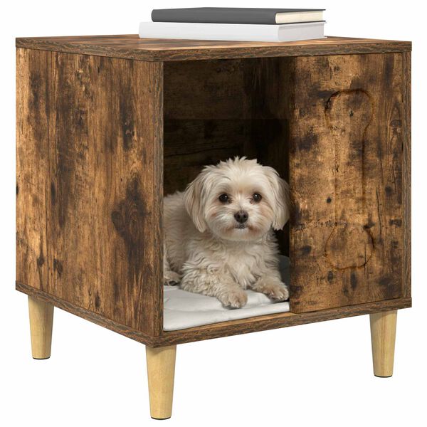 vidaXL Dog House Smoked Oak 44 x 42 x 49 cm Engineered Wood