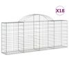 vidaXL Arched Gabion Baskets 18 pcs 200x30x80/100 cm Galvanised Iron