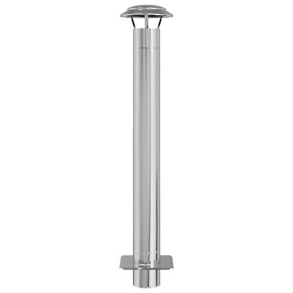 vidaXL Chimney Extension Silver 25 x 25 x 132 cm Stainless steel