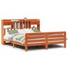 vidaXL Bookcase Bed without Mattress Wax Brown 200x200 cm Solid Wood Pine