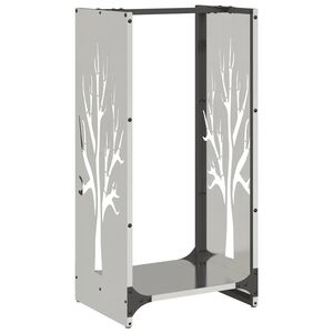 vidaXL Firewood Rack 40x30x80 cm Stainless Steel