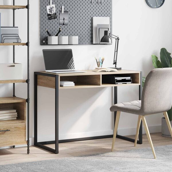 vidaXL Desk with Storage Sonoma 100 x 50 x 75 cm Engineered Wood