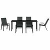 vidaXL Garden Dining Set 7 pcs Black Powder-coated Steel