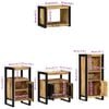vidaXL Bathroom Furniture Set with Shelf 4 pcs Brown Solid Mango Wood
