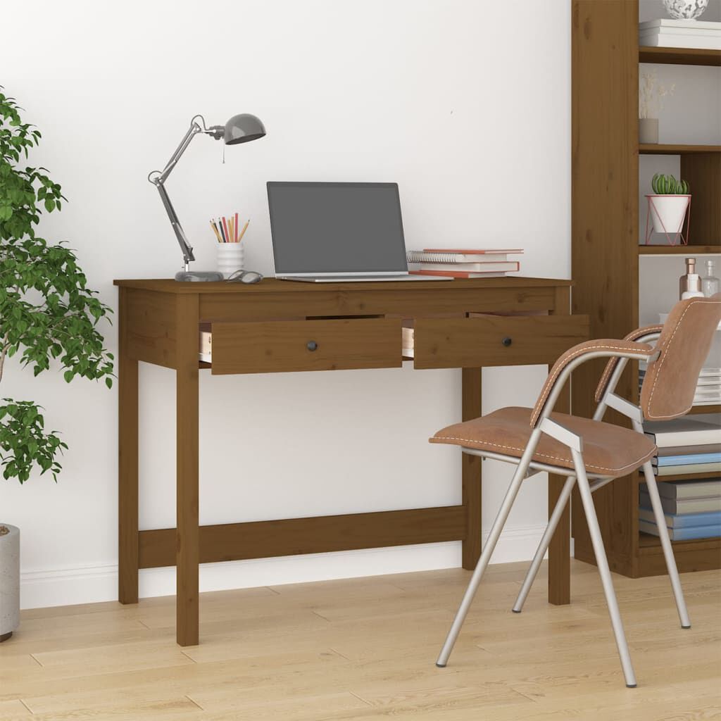 Wood desk cheap no drawers