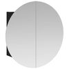 vidaXL Bathroom Cabinet with Round Mirror&LED Black 40x40x17.5 cm