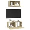 vidaXL 2 Piece TV Cabinet Set Sonoma Oak Engineered Wood