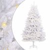 vidaXL Artificial Hinged Christmas Tree White 240 cm PVC and Steel
