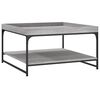 vidaXL Coffee Table Grey Sonoma 80x80x45 cm Engineered Wood and Iron