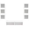 vidaXL 8 Piece TV Wall Units with LED White Engineered Wood
