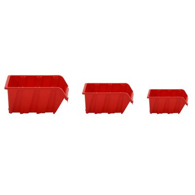 vidaXL 26 Piece Workshop Shelf Set Red and Black 77x39cm Polypropylene