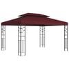 vidaXL Gazebo 3.97 x 2.96 x 2.68 m Wine Red Polyester and Steel