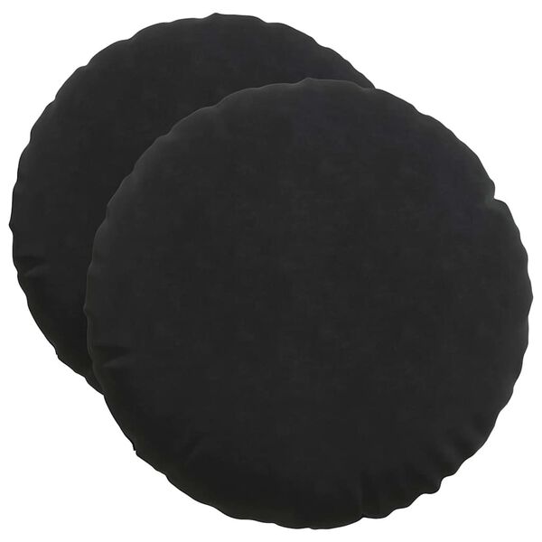 vidaXL Seat Cushions 2 pcs Black &Oslash; 50 x 19 cm Velvet
