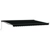 vidaXL Manual Retractable Awning Black 4 x 3.5 m