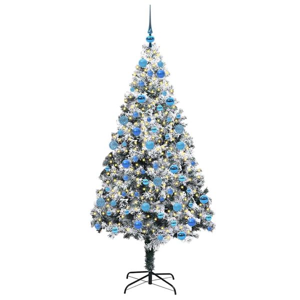 vidaXL Artificial Christmas Tree with 300 LEDs with Stand White 180 cm