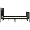 vidaXL Bed Frame without Mattress Black Double Solid Wood Pine