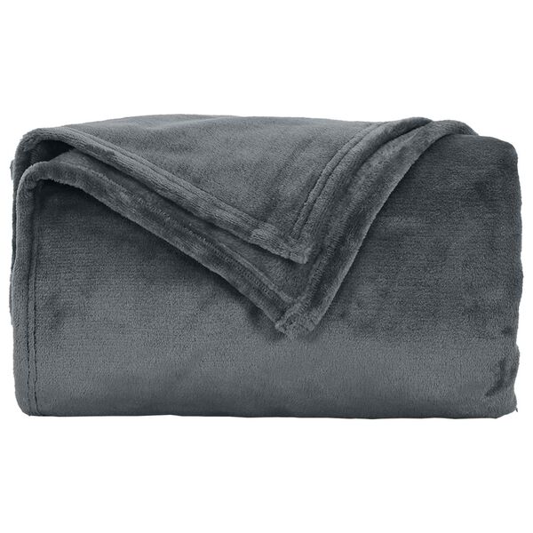 vidaXL Throw Blanket Dark Grey 150 x 200 cm Fleece