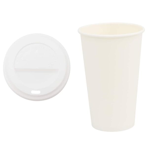 vidaXL Paper Coffee Cups with Lids 1000 pcs 16oz 400ml