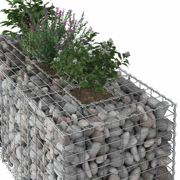 vidaXL Gabion Raised Bed Silver 140 x 60 x 55 cm Galvanised Steel