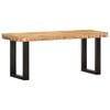 vidaXL Bench 110 cm Solid Rough Mango Wood and Steel