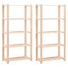 vidaXL 5-Tier Storage Racks 2 pcs 80x38x170 cm Solid Pinewood 250 kg