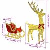 vidaXL Reindeer Pull Sleigh Warm white 151 x 28 x 128.5 cm Fabric