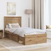 vidaXL Bed Frame Artisian Oak 90 x 200 cm Solid Pine Wood