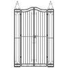 vidaXL Garden Gate Black 121x8x200 cm Wrought Iron