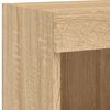 vidaXL TV Wall Cabinet with LED Lights Sonoma Oak 100x30x40 cm