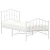 vidaXL Metal Bed Frame without Mattress with Footboard&nbsp;White 80x200cm