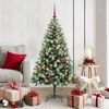 vidaXL Artificial Hinged Christmas Tree with Flocked Snow 150 cm