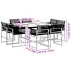 vidaXL 9 Piece Garden Dining Set Black Poly Rattan