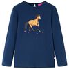 Kids' T-shirt with Long Sleeves Navy Blue 128