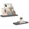 vidaXL Floating Wall Shelves 2 pcs High Gloss Grey 60x23.5x3.8 cm MDF