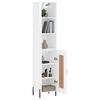 vidaXL Highboard High Gloss White 34.5x34x180 cm Engineered Wood