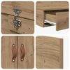 vidaXL Storage Bed Frame with Drawer Artisan oak 226.5 x 75 x 31.5 cm