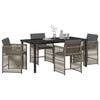 vidaXL Garden Dining Set 5 pcs Grey Poly Rattan