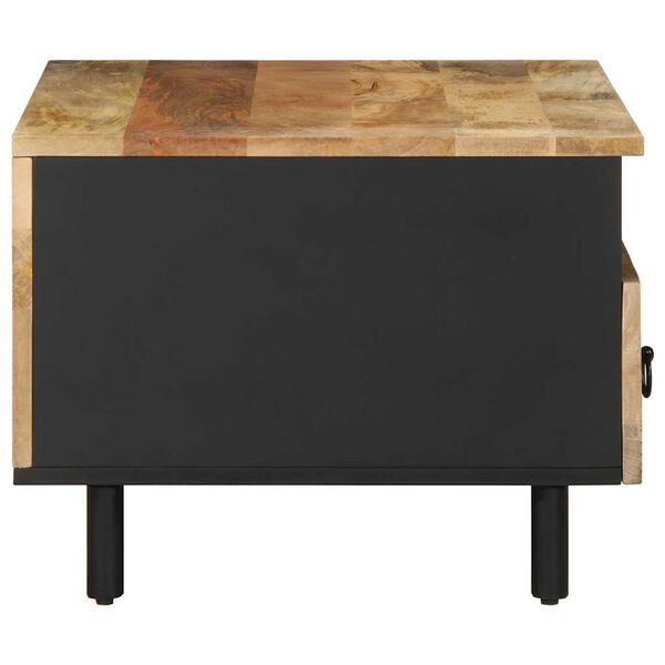 vidaXL Coffee Table Black 80x54x40 cm Solid Rough Wood Mango