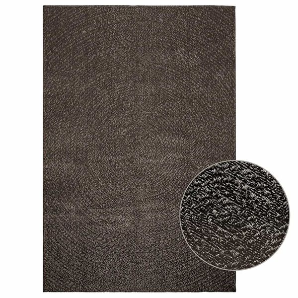 vidaXL Rug ZIZUR Anthracite 140x200 cm Jute Look Indoor and Outdoor