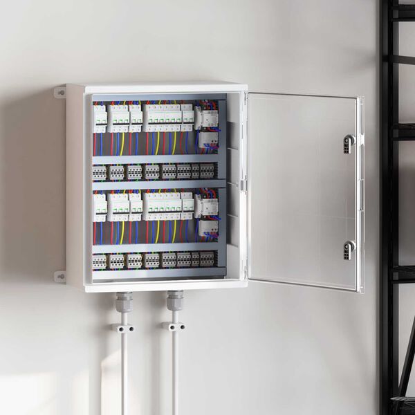 vidaXL Control Cabinet Grey 50 x 22 x 60 cm ABS Plastic