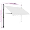vidaXL Manual Retractable Awning with LED 300 cm Cream