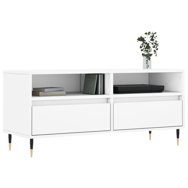 vidaXL TV Cabinet White 100x34.5x44.5 cm Engineered Wood