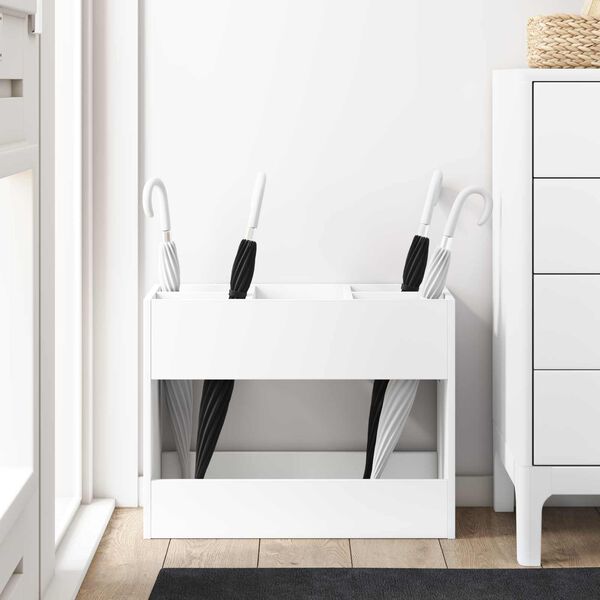 vidaXL Umbrella Stand White 65 x 24 x 50 cm Engineered Wood