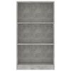 vidaXL 3-Tier Book Cabinet Concrete Grey 60x24x109 cm Engineered Wood