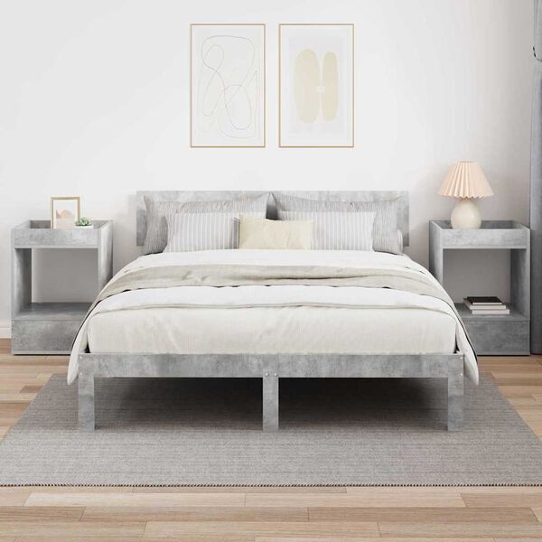 vidaXL End Table 2 pcs Concrete Grey 40 x 40 x 56 cm Engineered Wood