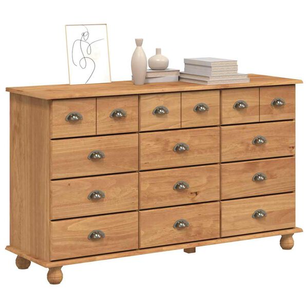 vidaXL Chest of Drawer ASKIM Brown 79 x 40 x 133.5 cm Solid Pine wood