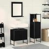 vidaXL Bathroom Furniture Set with Shelf 3 pcs Black Engineered wood